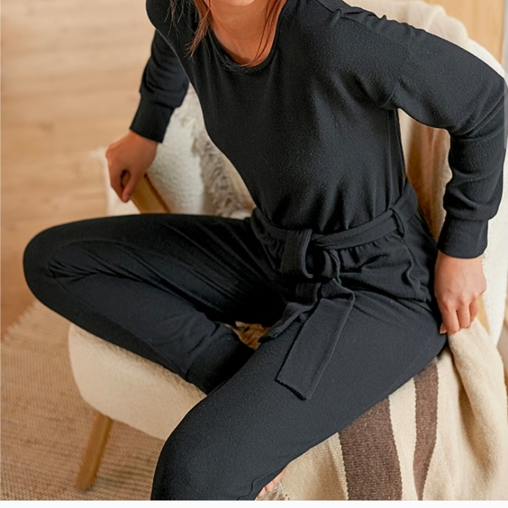 LASCANA COZY KNIT JUMPSUIT IN NUDE